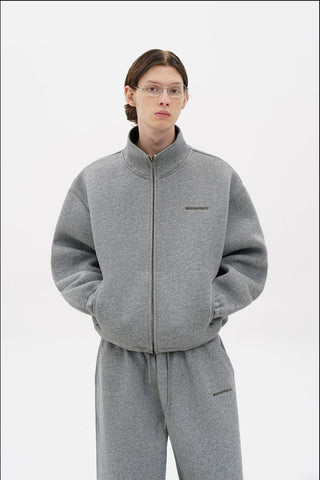 [MASONPRINCE] Heavyweight Air Layer Stand Collar Hoodie Set