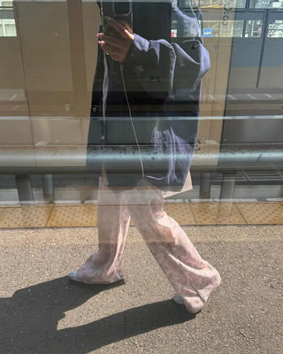Vintage floral bootcut pants