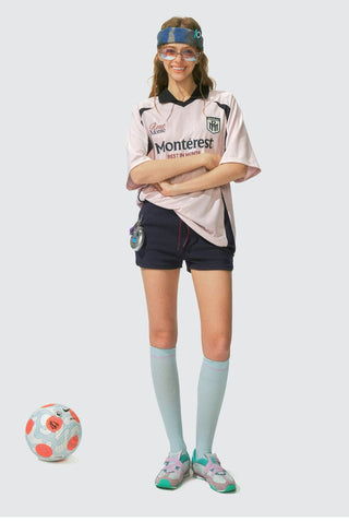[Monterest] Drawstring Logo Embroidered Sweat Shorts