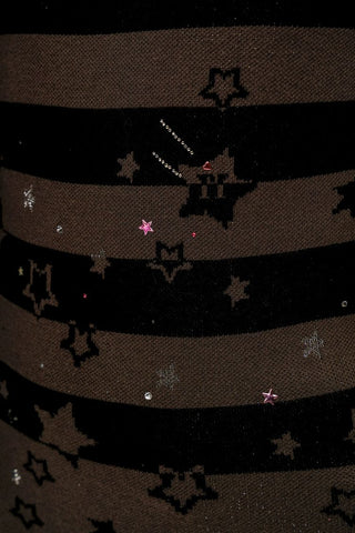 [Moromoro2] Star Striped Rhinestone Knit  Top