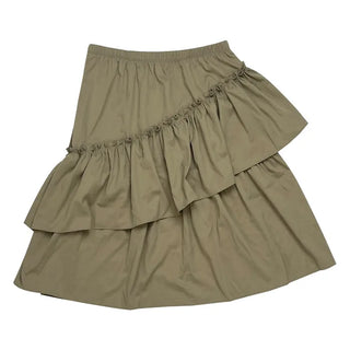 Elastic waist frill skirt