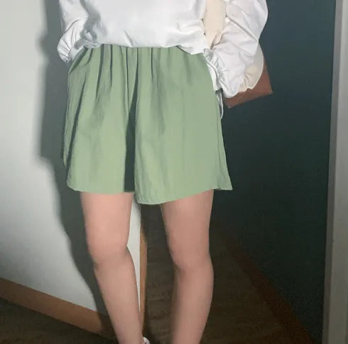 Nylon elastic half shorts