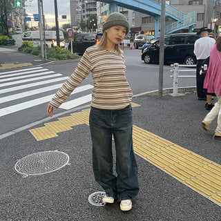 Unisex Washed Wide Denim Pants