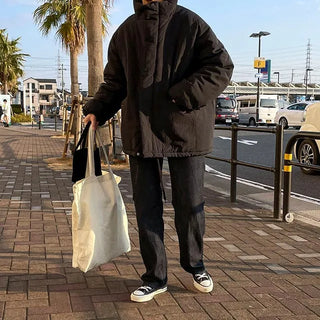 hake black denim pants
