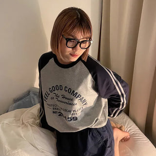 Raglan bicolor long-sleeve T-shirt