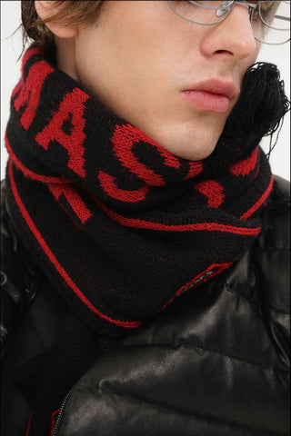 [MASONPRINCE] POLIZEI Emblem Fringe Scarf