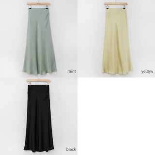 Satin long skirt