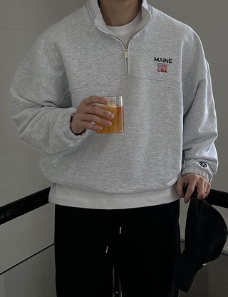 USA Half-zip Embroidered Sweatshirt (3 colors)