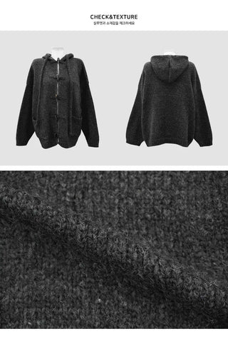 Tteokbokki Hooded Over Cardigan - 3 colors