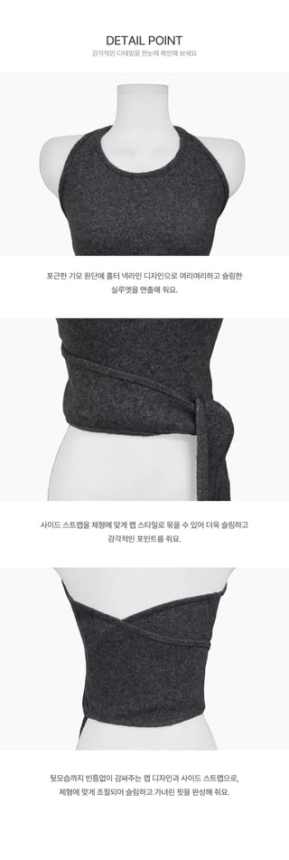 Zuki Halter Knitwear Strap Layered Bustier - 3 Colors