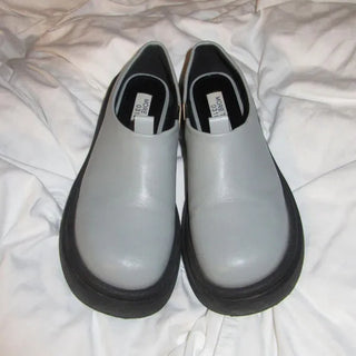Round low chunky loafers