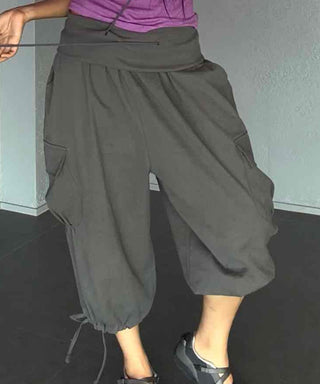 String Cargo Pocket Balloon Bermuda Harem Pants