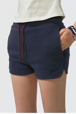 [Monterest] Drawstring Logo Embroidered Sweat Shorts