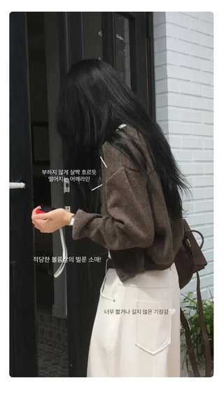 Cashmere Round Neck Balloon Cardigan - 8 Colors