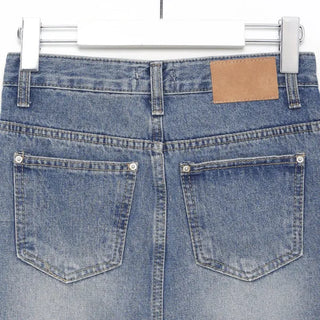 Long denim skirt