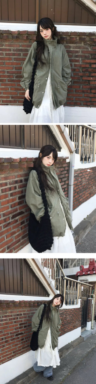 Finny High Neck Half Jacket - 3 Colors