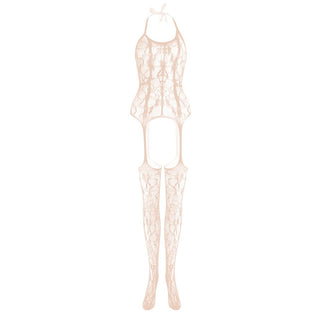Halter knotted suspender lace bodystocking