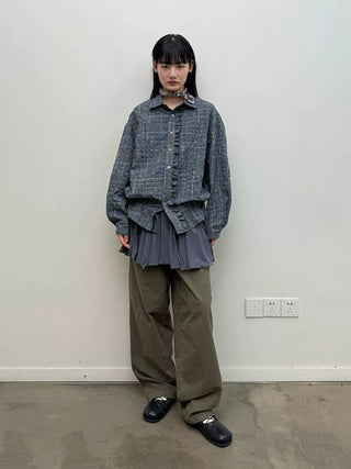 [NEVERSEEZ] Beaded Pocket Washed Work Pants