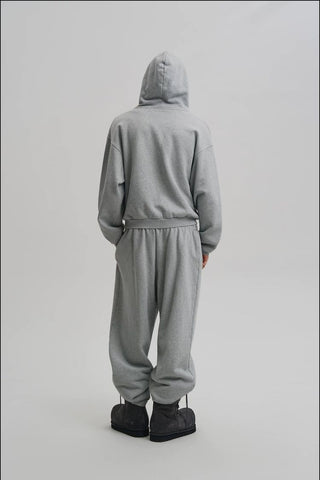 [MASONPRINCE] Washed Logo Applique Zip Hoodie Set