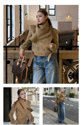 [NOTAWEAR] Shawl Collar Wool Blend Coat