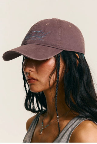 [Monterest] Washed Distressed Logo Embroidered Cap