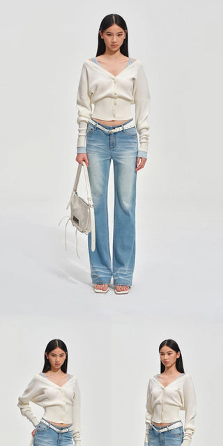 [NOTAWEAR] Wave Washed Slim Straight Jeans