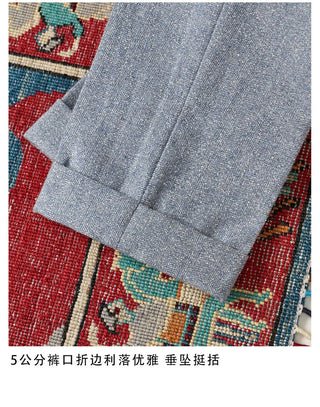 [CULTUM] Neapolitan Double Pleat Wool Blend Trousers