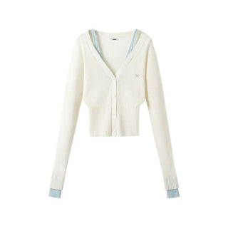 [NOTAWEAR] Layered V-Neck Ribbed Cardigan