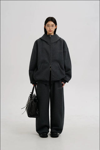 [MASONPRINCE] Air Layer Stand Collar Hoodie Set