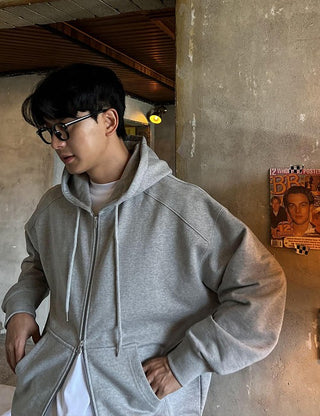 SUPIMA Cotton Oversized Zip-up Hoodie (High Q)