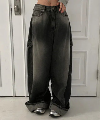 Big Pocket Deep Green Tea Maxi Long Wide Cargo PT - 2 Colors