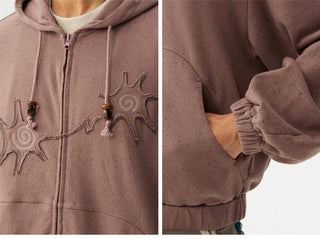 [Monterest] Textured Cotton Blend Hooded Zip-Up