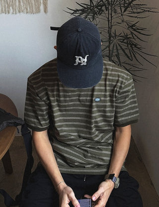 DRAW Patch Striped Short Sleeve T-shirt (3 colors)