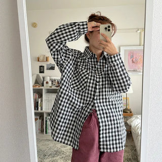 Loose check shirt