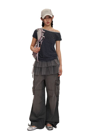 [Moromoro2] Layered Tulle Mesh Mini Skirt