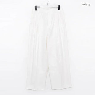 Pintuck Wide Chino Pants