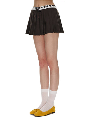 [NECY] Love Waistband Pleated Mini Skirt (2color)
