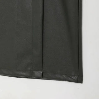 Leather maxi slit skirt
