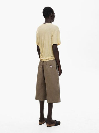 [MASONPRINCE] Washed Pleated Cropped Pants