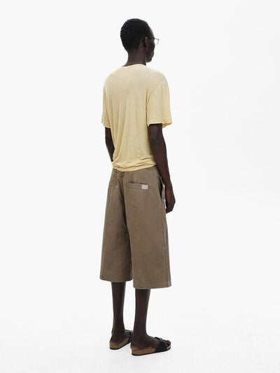 [MASONPRINCE] Washed Pleated Cropped Pants