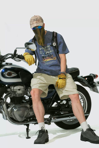 [Monterest] Washed Cotton Racing Print T-Shirt