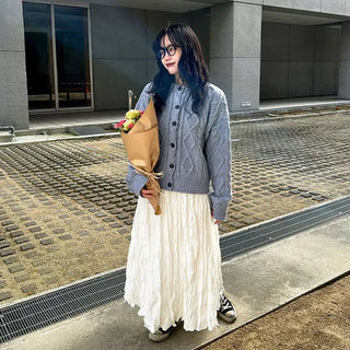 Shirred long skirt