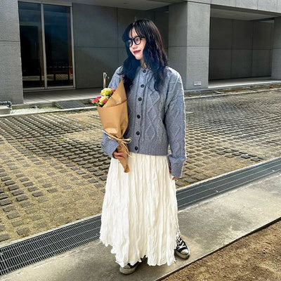 Shirred long skirt
