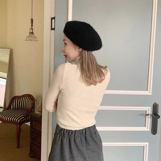 Ribbed turtleneck knit