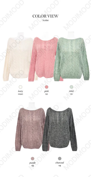 Genie Alpaca One-Off Boat Neck Knitwear - 5 Colors