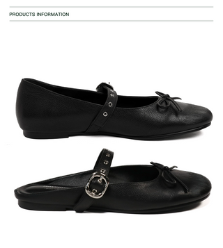 [moromoro2] Leather Ballet Flats