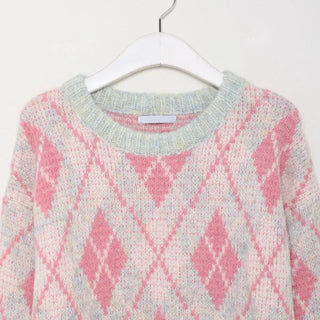 Argyle wool knit