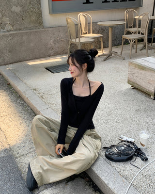 [2-way] Carpenter Tucked Wide Pants