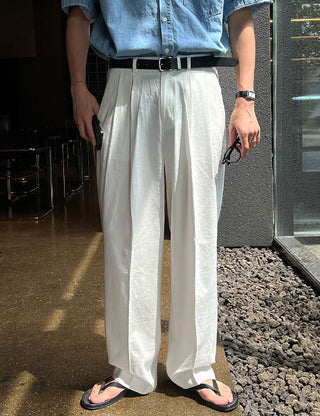 Evening Linen Wide Pants (3 colors)