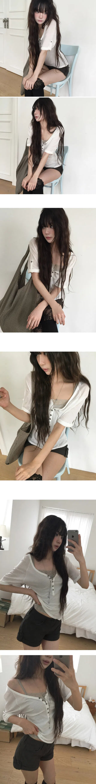 Special Edition Pin Button 3/4 Sleeve T-shirt - 4 Colors
